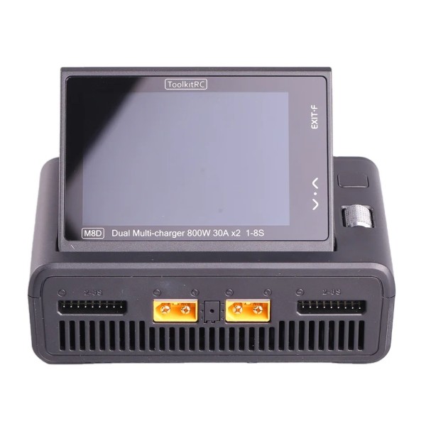 Original ToolkitRC M8D 1600W 50A Balance Touch Screen Charger 65W Fast Charge Dual Channels 1-8S Battery Charger for RC Plastic